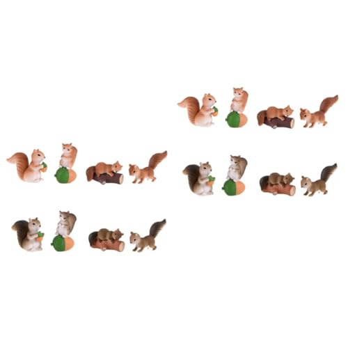 Yardwe 16 STK Miniatur-eichhörnchen Pferdefigur Zubehör Für Spielhäuser Weihnachts-Mini-Ornamente Spielzeuge Tischdekoration Für Weihnachten Tiere Puppe Schreibtisch Kind von Yardwe