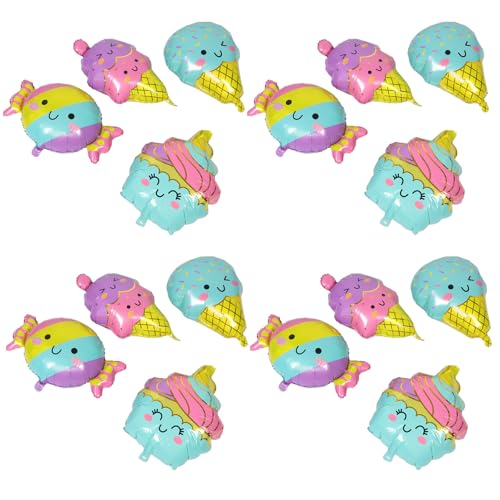 Yardwe 16 Stück süße Süßigkeiten- und Eiscreme-Luftballons – Cartoon-Luftballons aus Aluminiumfolie, Dekorationen für Themenpartys, Geburtstage, Babypartys, Hochzeiten Yardwe 16 Stück süße Süßigkeiten- und Eiscreme-Luftballons – Cartoon-Luftballons aus Aluminiumfolie, Dekorationen für Themenpartys, Geburtstage, Babypartys, Hochzeiten von Yardwe
