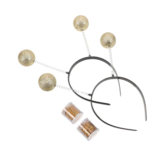 Yardwe 2 Sätze Glitzer Ball Boppers Martian Antennen Haarreif mit Goldenen Glitzerbällen Party Kostüm Accessoires für Erwachsene und Vielseitiges Verkleidungszubehör Yardwe 2 Sätze Glitzer Ball Boppers Martian Antennen Haarreif mit Goldenen Glitzerbällen Party Kostüm Accessoires für Erwachsene und Vielseitiges Verkleidungszubehör von Yardwe