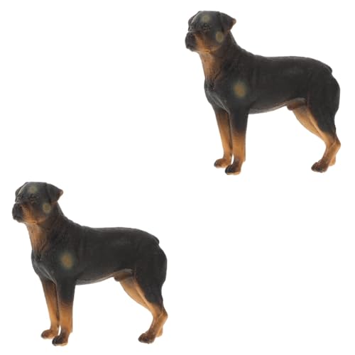 Yardwe 2 Stück Kinderspielzeug Hund Realistische Simulation Hundemodell Tiermodell Dekor Welpenfiguren Tierfiguren Hundestatue Dekoration Kleine Hundefiguren Simulation Hundedekoration von Yardwe