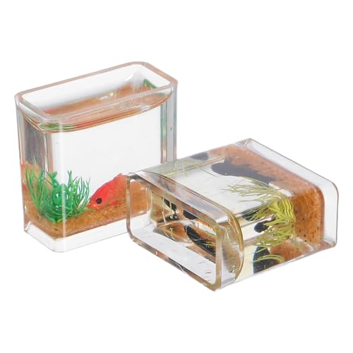 Yardwe 2 Stück Miniatur-Aquarium: Puppenhaus, kleines Aquarium, Maßstab 1:12, Fischglas-Dekoration, kleine Tierfiguren, Basteln für Puppenhaus, Feengarten-Dekoration Yardwe 2 Stück Miniatur-Aquarium: Puppenhaus, kleines Aquarium, Maßstab 1:12, Fischglas-Dekoration, kleine Tierfiguren, Basteln für Puppenhaus, Feengarten-Dekoration von Yardwe