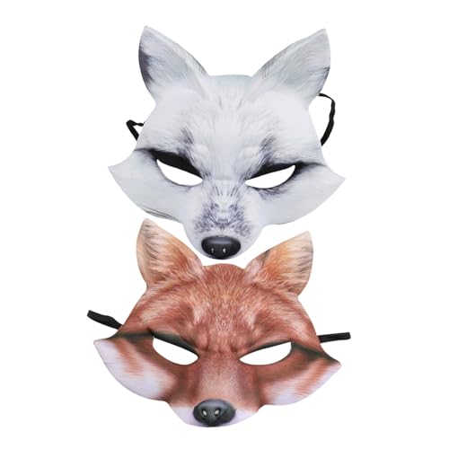 Yardwe 2 Stück Teiliges Fox Half Face Animal Masquerade Masken aus EVA Wiederverwendbar und Leicht zu Reinigen Detaillierte Halloween Cosplay Accessoires für Kostümpartys und Maskeraden Yardwe 2 Stück Teiliges Fox Half Face Animal Masquerade Masken aus EVA Wiederverwendbar und Leicht zu Reinigen Detaillierte Halloween Cosplay Accessoires für Kostümpartys und Maskeraden von Yardwe