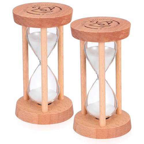 Yardwe 2St Sanduhr-Timer zeitmanagement Zeitsanduhr Holz Sanduhr Brettspiel Timer Sanduhren für das Klassenzimmer Minuten-Timer-Sand Werkzeug zur Zeitmessung Sanduhr- Glas Weiß von Yardwe