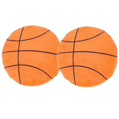 Yardwe 2st Ball- Auto Hundespielzeug Welpenspielzeug Im Freien Haustier Werfer Quietschend Plüsch Basketballkorb Indoor-korbkorb Basketballkissen Fliegendes Wurfspiel PVC Orange von Yardwe