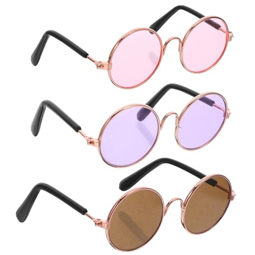 Yardwe 3 Miniatur-Sonnenbrillen für Puppen: Winzige Brillen – Brillen-Requisiten fürs Puppenhaus – Drahtbrillen und runde Sonnenbrillen zum Basteln Yardwe 3 Miniatur-Sonnenbrillen für Puppen: Winzige Brillen – Brillen-Requisiten fürs Puppenhaus – Drahtbrillen und runde Sonnenbrillen zum Basteln von Yardwe