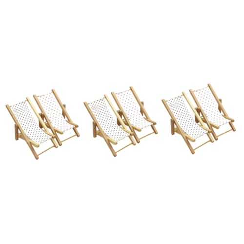 Yardwe 3 Sätze 3Er Set Puppenhausmöbel Liegestuhl Miniaturstühle Miniatur Strandstuhl Mini Ornament Miniaturmöbel Zum Basteln Miniatur Loungesessel Modell Minihaus 2 Stücke * 3 von Yardwe