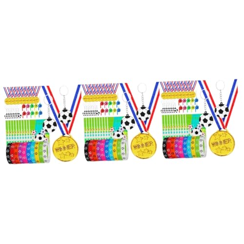 Yardwe 3 Sets Fußball Partygeschenke Fußball Schlüsselanhänger Fußball Motto Partydekorationen Fußball Schlüsselanhänger Fußball Party Zubehör Dekorative Medaille Fußball Party von Yardwe