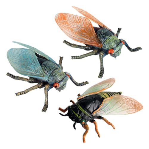 Yardwe 3 Stück Kunststoff-Zikade Gefälschtes Zikade-Modell Realistische Insektenfiguren Spielzeug Simulierte Tierfiguren Kunststoff- Figur Fliegenwitz Lernspielzeug Für von Yardwe
