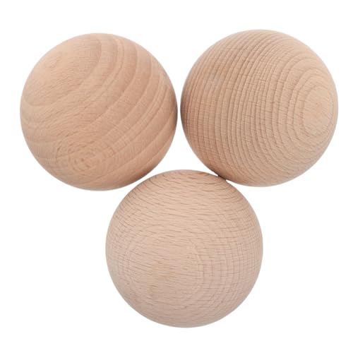 Yardwe 3St Golfkrocket Holzkugeln Sport zubehör Holz Outdoor-Spiele holzspielzeug Spiele im Freien für Rasen und Hinterhof Golfball- Bastelkugeln aus Holz Buche Beige von Yardwe