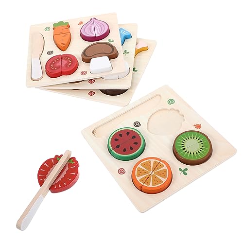 Yardwe 4 Satz Teiliges Holzspielzeug Set Gemüse Obst Schneiden Kindersicheres Lernspielzeug für Kleinkinder Realistisches Rollenspiel Küchenspielzeug Fördert Kreativität und Yardwe 4 Satz Teiliges Holzspielzeug Set Gemüse Obst Schneiden Kindersicheres Lernspielzeug für Kleinkinder Realistisches Rollenspiel Küchenspielzeug Fördert Kreativität und von Yardwe