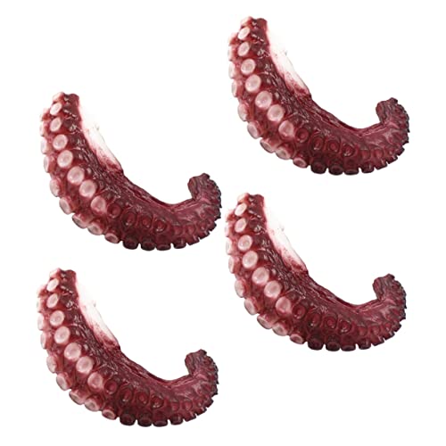 Yardwe 4 Stück Oktopus-Gummi Simulation Essen Streichspielzeug Realistisches Krakenkrallenmodell Künstliches Meeresfrüchtemodell Schreibtischaufsatz PVC Meeresfisch Tier Kind von Yardwe