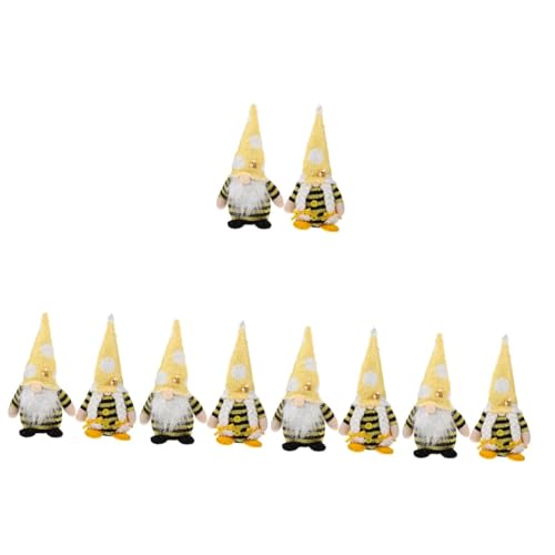 Yardwe 5 Sätze Honey Bee Festival Gesichtsloses Kindergeschenk Adventsgeschenke Stuffed Doll Adorable Doll GNOME Doll Stoffpuppe Rudolf Schmuck Kunstfell 2 Stück * 5 von Yardwe