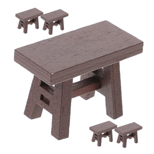 Yardwe 5 Stück Teiliges Mini Holzhocker Vintage Miniatur Möbel Realistische Puppenhaus Stühle Kompakte Kinderspielzeug Dekoration Yardwe 5 Stück Teiliges Mini Holzhocker Vintage Miniatur Möbel Realistische Puppenhaus Stühle Kompakte Kinderspielzeug Dekoration von Yardwe