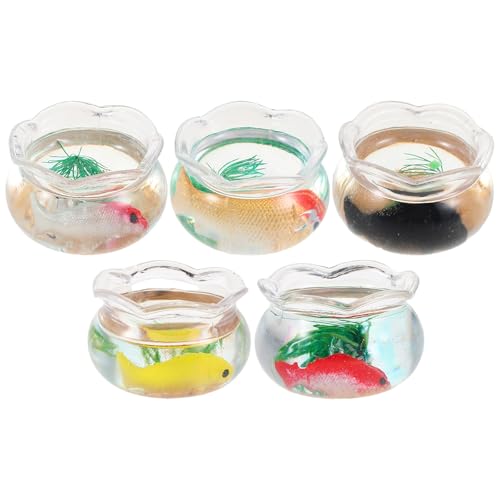 Yardwe 5-teiliges Mini-Fischglas: Mini-Aquarium für Puppenhäuser, kleines rundes Goldfischglas mit realistischen Wasserpflanzen, simuliertes Goldfischaquarium für Puppenhaus-Gartenszenen-Dekor Yardwe 5-teiliges Mini-Fischglas: Mini-Aquarium für Puppenhäuser, kleines rundes Goldfischglas mit realistischen Wasserpflanzen, simuliertes Goldfischaquarium für Puppenhaus-Gartenszenen-Dekor von Yardwe
