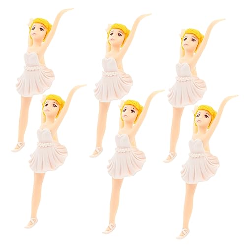 Yardwe 6 STK Ballerina-mädchen Mini-Ballon-Kuchen-Topper Moosdekor Kuchen Topper Kuchendeckel Für Ballettmädchen Miniatur-zubehör Schlüsselanhänger Selber Machen Violett Plastik von Yardwe