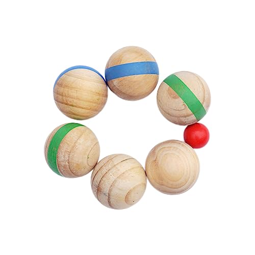 Yardwe 7 Stück Massivholzschalen Kreative Holzbälle Interaktive Bälle Kinderbälle Lustige Bälle Hölzerne Boccia Holzsportbälle Kindersportbälle Outdoor Bälle von Yardwe