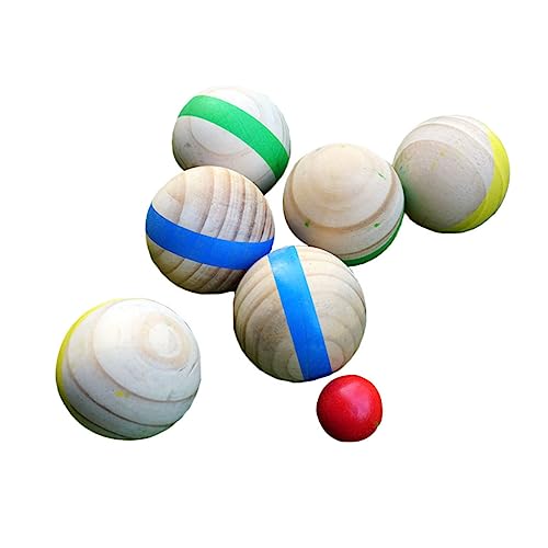 Yardwe 7St Bodenkugel für kinderspielzeug sommerspielzeug Outdoor Toys lustige Bälle Kinderbälle Boccia im französischen Stil Boccia Holz von Yardwe