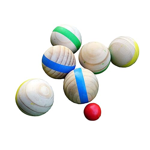 Yardwe 7St Bodenkugel holziges Spielzeug draußen Kinderspielzeug Freizeitbälle für den Außenbereich Outdoor-Spielsets Spielzeug für Kinder Toys Kinder lustige Bälle Boccia-Bälle von Yardwe