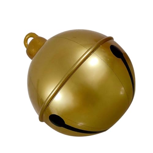 Yardwe Ballonglocken Aufblasbarer Weihnachtsball Weihnachtsfeier Luftballons Karnevalsballon Bälle Aufblasen Riesige Glöckchen Feiertagsballon Outdoor-weihnachts-hüpfburgen Pvc Golden von Yardwe