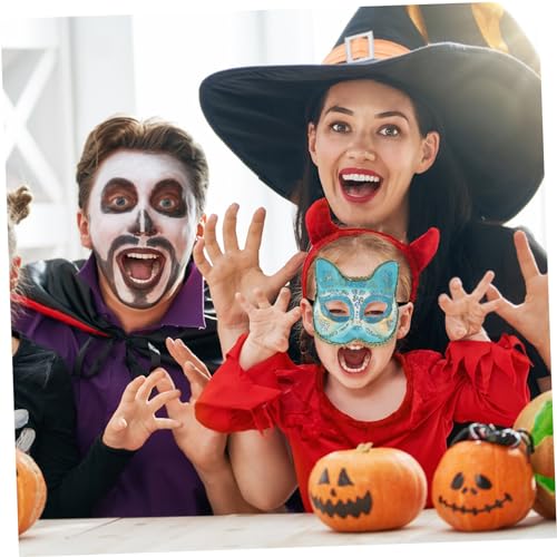 Yardwe Cat Cosplay Maske Halbgesichtige Halloween Maske aus Leichtem Kunststoff in Himmelblau für Party Kostüm und Verkleidung Yardwe Cat Cosplay Maske Halbgesichtige Halloween Maske aus Leichtem Kunststoff in Himmelblau für Party Kostüm und Verkleidung von Yardwe
