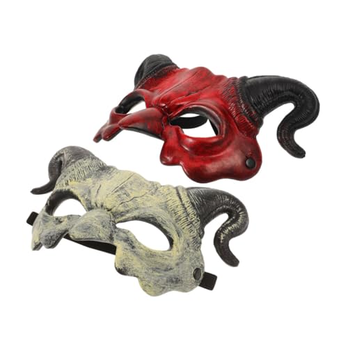 Yardwe Dämonen Maske Halbgesicht mit Hörnern Gruselige Halloween Maske für Männer und Frauen Cosplay Kostümaccessoire für Fasching und Maskenball Leicht und Auffällig Yardwe Dämonen Maske Halbgesicht mit Hörnern Gruselige Halloween Maske für Männer und Frauen Cosplay Kostümaccessoire für Fasching und Maskenball Leicht und Auffällig von Yardwe