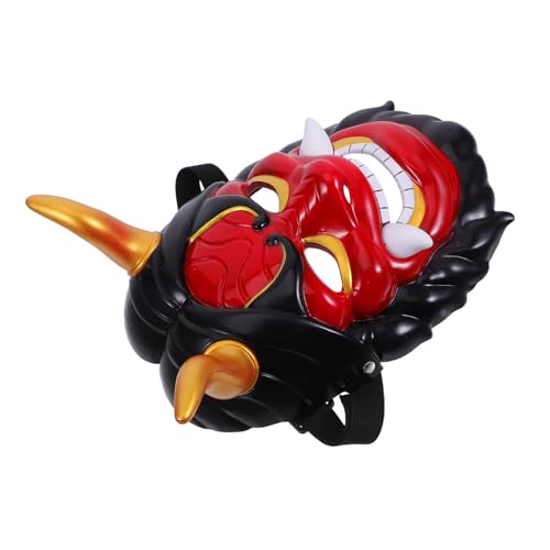 Yardwe Japanische Dämonenmaske mit Hörnern Wiederverwendbare Samurai Cosplay Gesichtsmaske für Halloween Party Robustes Karnevalskostüm Pflegeleicht Inspiriert von Japanischer Yardwe Japanische Dämonenmaske mit Hörnern Wiederverwendbare Samurai Cosplay Gesichtsmaske für Halloween Party Robustes Karnevalskostüm Pflegeleicht Inspiriert von Japanischer von Yardwe