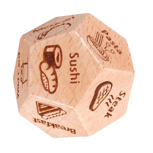 Yardwe Lebensmittelsieb Partyspielwürfel Lebensmittelentscheidungsspiel Partywürfel Lebensmittelentscheider hölzern Hellbraun Yardwe Lebensmittelsieb Partyspielwürfel Lebensmittelentscheidungsspiel Partywürfel Lebensmittelentscheider hölzern Hellbraun von Yardwe