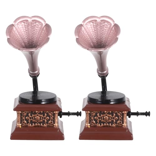 Yardwe Mini-Phonograph-Dekor: Puppenhaus-Retro-Phonograph – Miniatur-Plattenspieler-Dekor – Mini-Möbel-Accessoire – Simulations-Plattenspieler-Spielzeug Yardwe Mini-Phonograph-Dekor: Puppenhaus-Retro-Phonograph – Miniatur-Plattenspieler-Dekor – Mini-Möbel-Accessoire – Simulations-Plattenspieler-Spielzeug von Yardwe