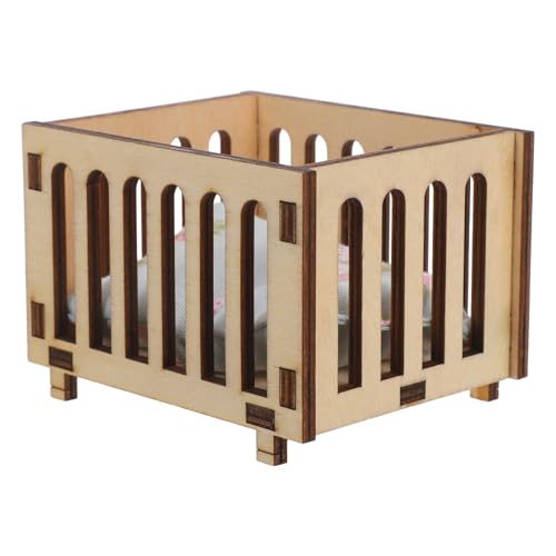 Yardwe Puppenhaus-Babybett: Miniatur-Puppenhaus-Kinderbett aus Holz mit Bettwäsche – Babybett im Maßstab 1:12, Kinder-Spielzeug für Mini-Haus-Dekoration, DIY-Szene Yardwe Puppenhaus-Babybett: Miniatur-Puppenhaus-Kinderbett aus Holz mit Bettwäsche – Babybett im Maßstab 1:12, Kinder-Spielzeug für Mini-Haus-Dekoration, DIY-Szene von Yardwe