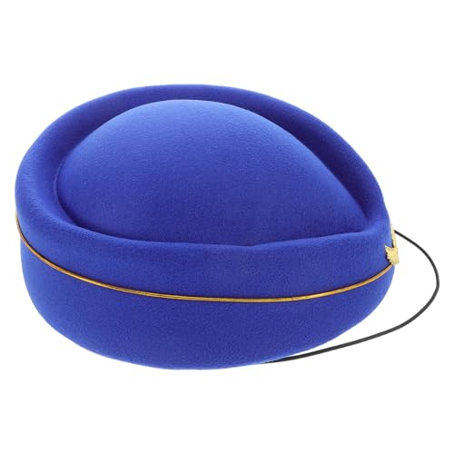 Yardwe Stewardess Hut Damen Filz Mütze Blau Universalgröße Flugbegleiterin Kostüm Cosplay Bühne Air Hostess Kappe Accessoire Yardwe Stewardess Hut Damen Filz Mütze Blau Universalgröße Flugbegleiterin Kostüm Cosplay Bühne Air Hostess Kappe Accessoire von Yardwe