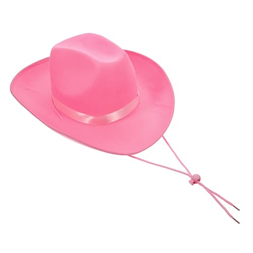 Yardwe Stylischer Rosa Filz cowboyhut für Erwachsene und Atmungsaktiv und Bequem mit Gebogtem Schirm als Party Cosplay accessoire für Western Themenveranstaltungen Yardwe Stylischer Rosa Filz cowboyhut für Erwachsene und Atmungsaktiv und Bequem mit Gebogtem Schirm als Party Cosplay accessoire für Western Themenveranstaltungen von Yardwe