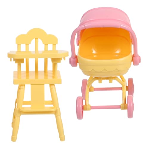 Yardwe Teiliges mit Hochstuhl und Kinderwagen Spielzeugmöbel für Rollenspiele Ergänzung für Puppenhäuser und Spielverabredungen Yardwe Teiliges mit Hochstuhl und Kinderwagen Spielzeugmöbel für Rollenspiele Ergänzung für Puppenhäuser und Spielverabredungen von Yardwe