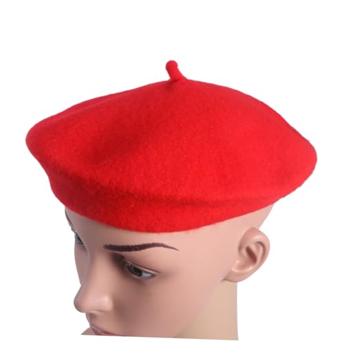Yardwe Warme Baskenmütze aus Wollmaterial Französischer Stil Rote Baske für Mädchen Bequeme Kopfbedeckung für Herbst Winter Modische und Niedliche Prinzessin Mütze für Schule Alltag Yardwe Warme Baskenmütze aus Wollmaterial Französischer Stil Rote Baske für Mädchen Bequeme Kopfbedeckung für Herbst Winter Modische und Niedliche Prinzessin Mütze für Schule Alltag von Yardwe