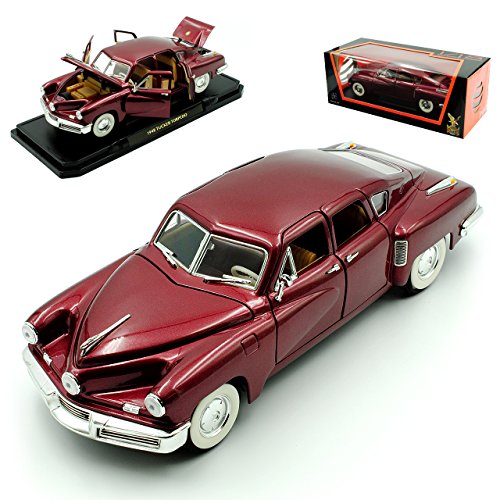 YATMING Tucker Torpedo 1948 Limousine Rot Oldtimer 1/18 Modellauto Modell Auto von ZYZYZK