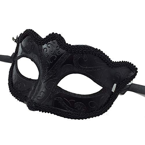 Yavitality 2 Stück Damen Herren Venezianischen Maske Venezianischen Masquerade Maske Maskerade-Maske Für Halloween-Party, Karneval, Maskarade-Ball (Black) von Yavitality