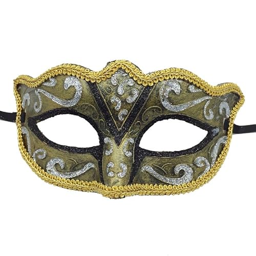 Yavitality 2 Stück Damen Herren Venezianischen Maske Venezianischen Masquerade Maske Maskerade-Maske Für Halloween-Party, Karneval, Maskarade-Ball (Gold) von Yavitality