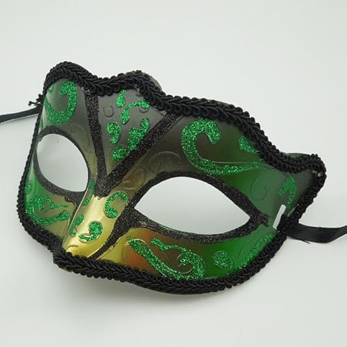 Yavitality 2 Stück Damen Herren Venezianischen Maske Venezianischen Masquerade Maske Maskerade-Maske Für Halloween-Party, Karneval, Maskarade-Ball (Green) von Yavitality