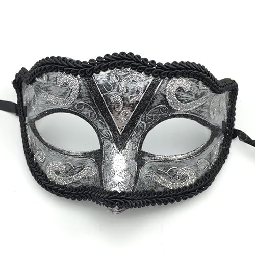 Yavitality 2 Stück Damen Herren Venezianischen Maske Venezianischen Masquerade Maske Maskerade-Maske Für Halloween-Party, Karneval, Maskarade-Ball (Silver) von Yavitality