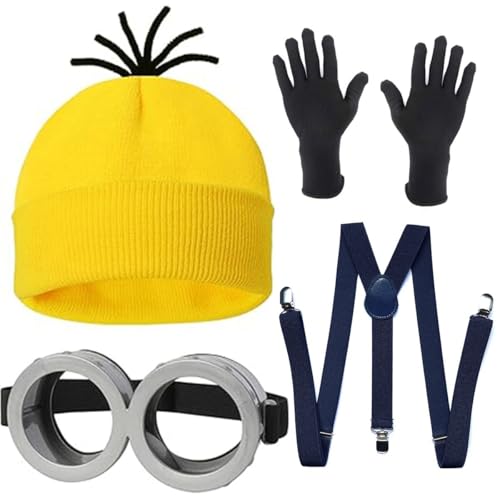 Yavitality Minioa-Kostü-Zubehör für Erwachsene,Halloween Cosplay, Gelbe Mütze Minions,Karneval Kostüm Zubehör, Kostüm für Erwachsene, Halloween, Karneval Kostüm Cosplay (17) von Yavitality