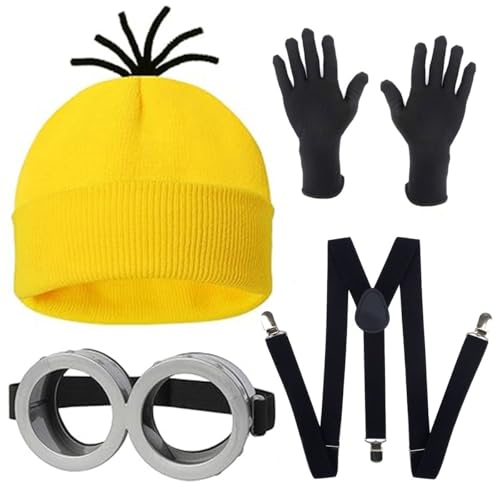 Yavitality Minioa-Kostü-Zubehör für Erwachsene,Halloween Cosplay, Gelbe Mütze Minions,Karneval Kostüm Zubehör, Kostüm für Erwachsene, Halloween, Karneval Kostüm Cosplay (2) von Yavitality