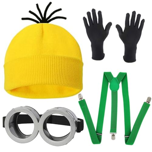 Yavitality Minioa-Kostü-Zubehör für Erwachsene,Halloween Cosplay, Gelbe Mütze Minions,Karneval Kostüm Zubehör, Kostüm für Erwachsene, Halloween, Karneval Kostüm Cosplay (8) von Yavitality