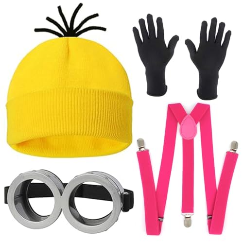 Yavitality Minioa-Kostü-Zubehör für Erwachsene,Halloween Cosplay, Gelbe Mütze Minions,Karneval Kostüm Zubehör, Kostüm für Erwachsene, Halloween, Karneval Kostüm Cosplay (9) von Yavitality