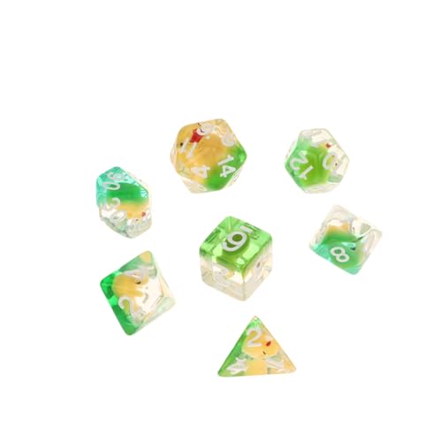 7 Stück Harz würfel Set Polyed RAL Inline Tier Enten D4 D6 D8 D10 D12 D20 Würfel für Brettkarten und Tabletop Spiele Mathe Spiele von Yawdil