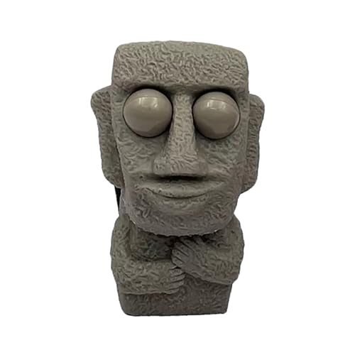 Stone Man ver öffentlicht Stress Spielzeug langsam erholt Sich Soft Moai Statue Squeeze Eyes Interessierter Ausdruck Entspannt Stress Kinder Geschenk von Yawdil