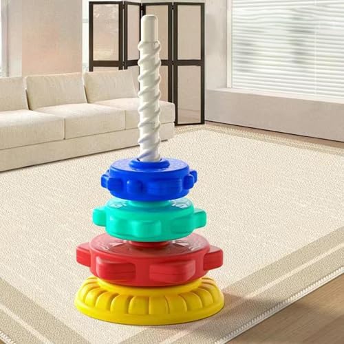 Yawdil 1 Set Kids Gifts Stacking Toy Rainbow Gears Toddler Montessori Educational Sensory Toys Motor Skills Stacking Tower von Yawdil