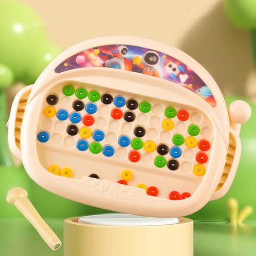 Yawdil 1 Set Pädagogisches Mädchen Montessori Geschenk Kinder Magnetisches Doodle-Brett mit Stift und Perlen Zeichnung Spielzeug für 3-8 Jahre Kinder von Yawdil