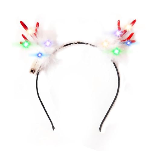 Yazhenz LED-Geweih-Stirnband, leuchtendes Weihnachts-Stirnband,Leuchtende Geweih-Haarbänder - Weihnachts-Hirschhorn-Haarband für Damen, Weihnachts-Haarschmuck für Weihnachtskostümparty von Yazhenz