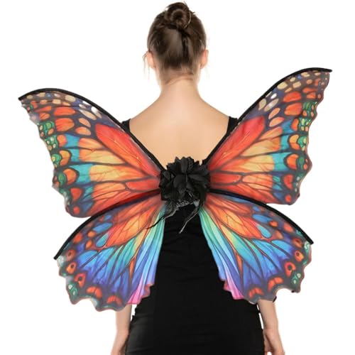 Yaztauho Feenflügel Frauen,Feenflügel,Schmetterlingsflügel Cape - Cosplay-Feenflügel für Mädchen, Halloween-Schmetterlingskostüme, Verkleidungs-Cosplay-Flügel von Yaztauho