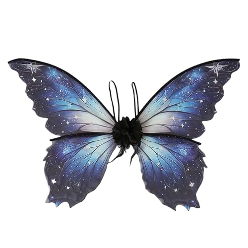 Yaztauho Feenflügel Frauen,Feenflügel - Rollenspiel-Schmetterlingskostüm,Feenflügel für Erwachsene und Mädchen, Schmetterlingskostüm, Cosplay-Schmetterlingsflügel für Halloween von Yaztauho