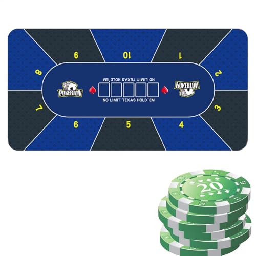 Yaztauho Pokermatte 120 x 60 cm, Pokermatte Pokertischplatte, Poker Tischauflage, Pokertischauflage, Pokerteppich Pokertischauflage, rutschfeste Poker-Tischmatte für Poker-Partys von Yaztauho